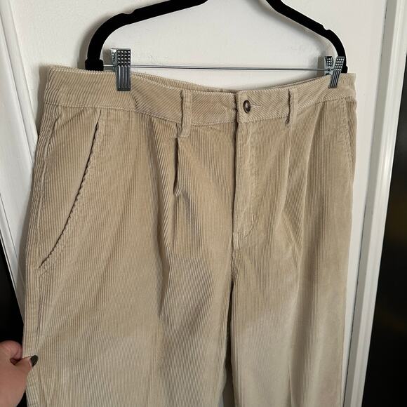 Tru Kolors Men's Tan Corduroy Pleat Ribbed Pants Size XXL - Picture 2 of 9